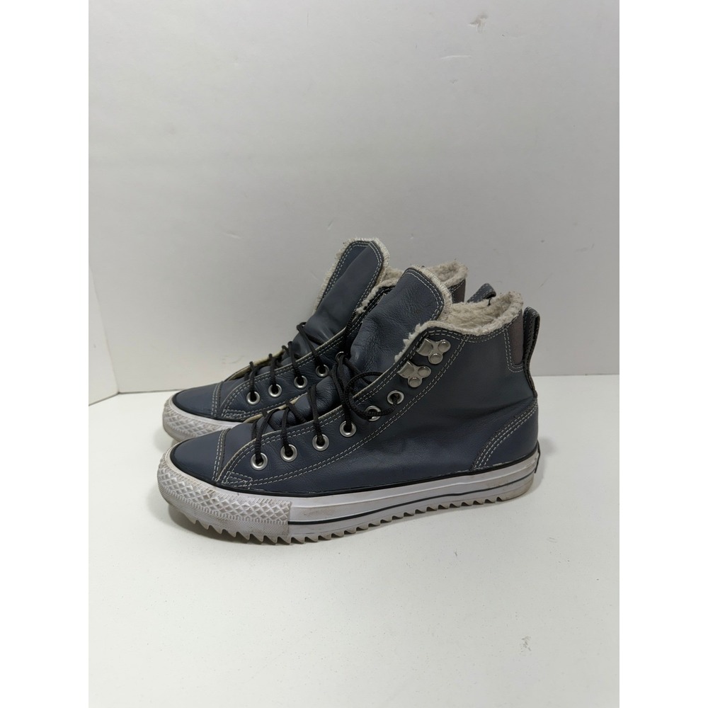 Converse Chuck Taylor All Star City hiker gray Leather Faux Fur‎ Boots 144732C